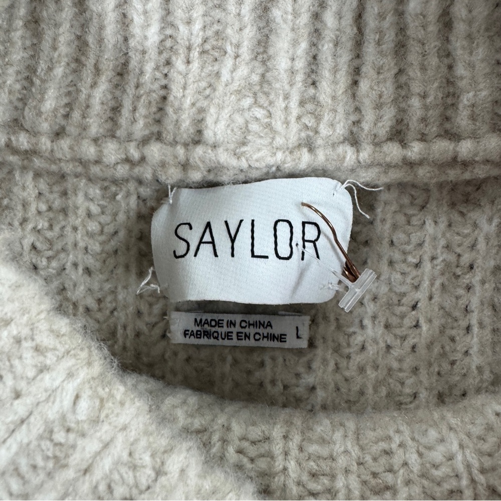 Saylor Cream Cable Knit Angelina Sweater Dress - Picture 13 of 15